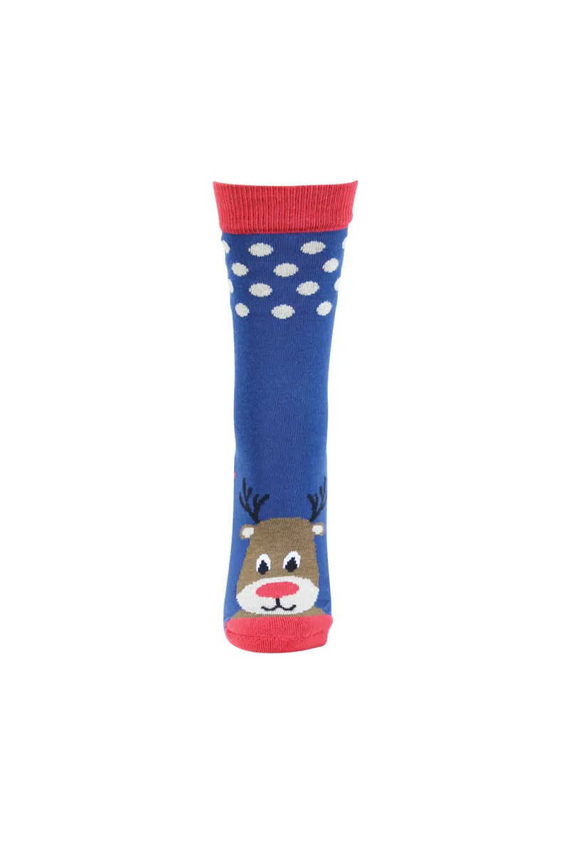 Hy Equestrian Children's Christmas Socks - Pack Of 3 - Child 8- 12-9